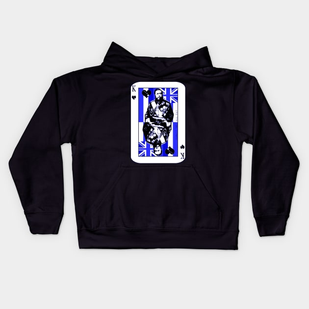 King of Hawai'i Kalakaua (blue) by Hawaii Nei All Day Kids Hoodie by hawaiineiallday